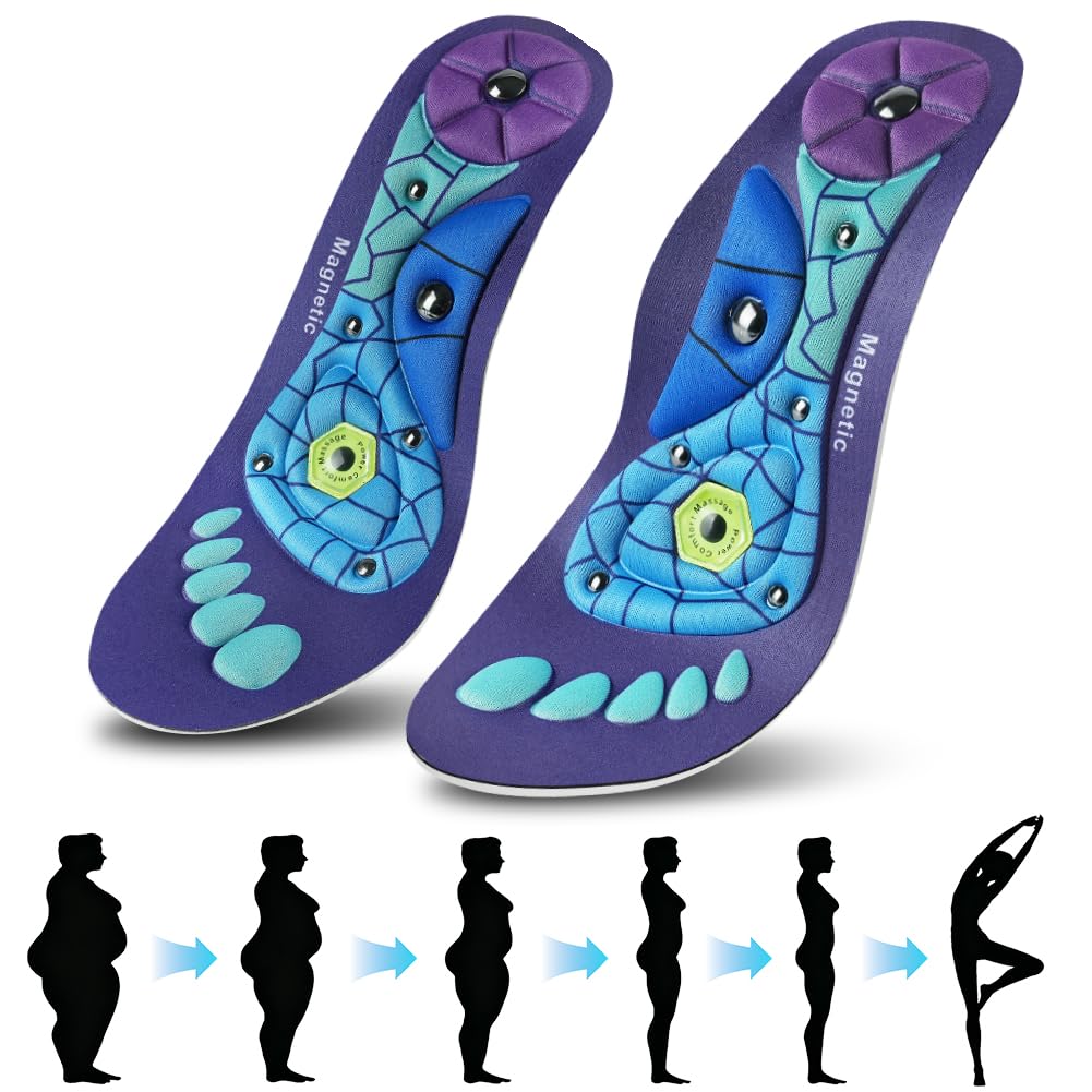 Plantillas Magneticas de Acupresión para Fascitis Plantar, Ortopedicas de Gel, Unisex 35-39
