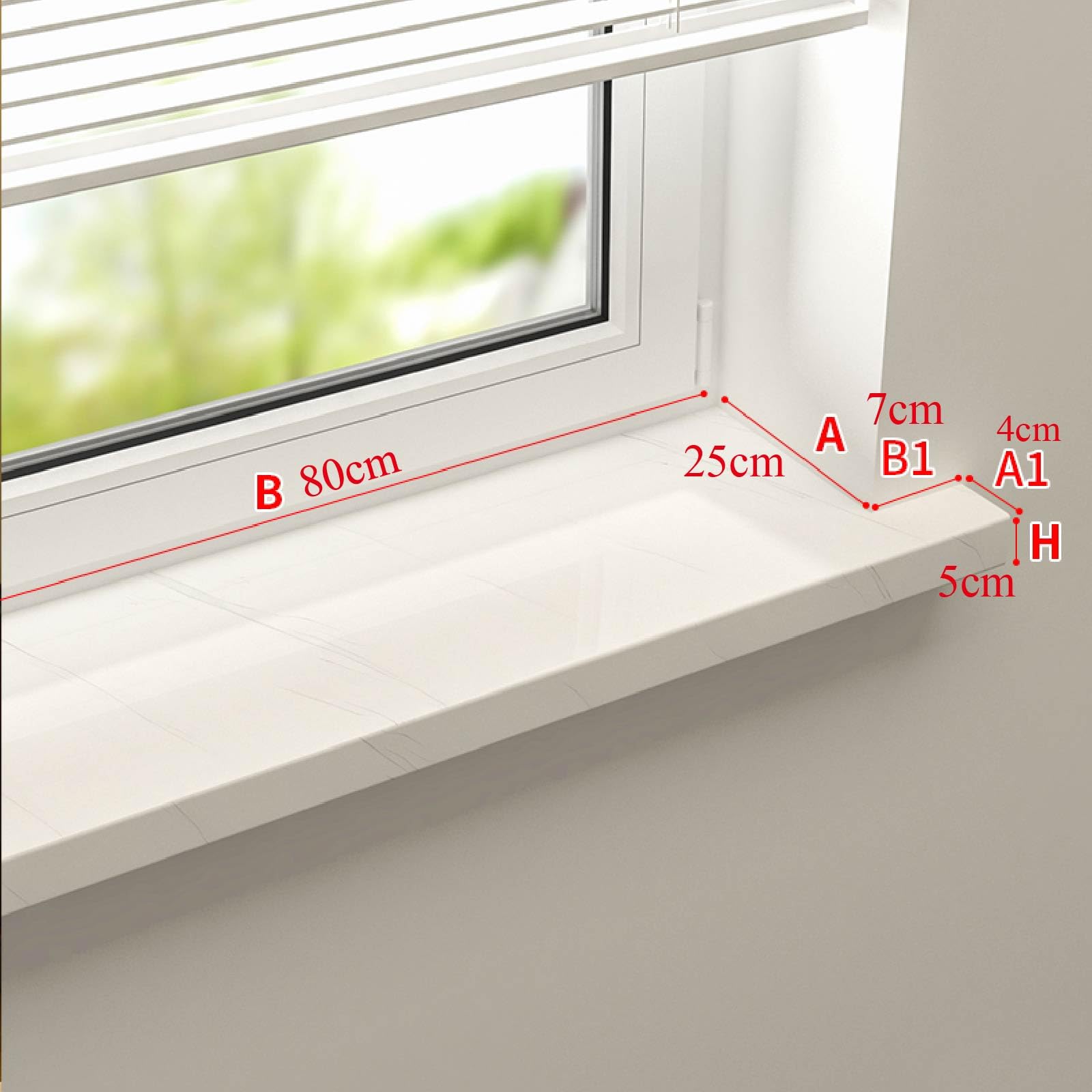 Fensterbank Innen pvc Fensterbrett Aussenfensterbank Fenstersims Aussen Wetterfest Kunststoff kratzfest und beständig gegen Reinigungsmittel für Schlafzimmer 80x25cm