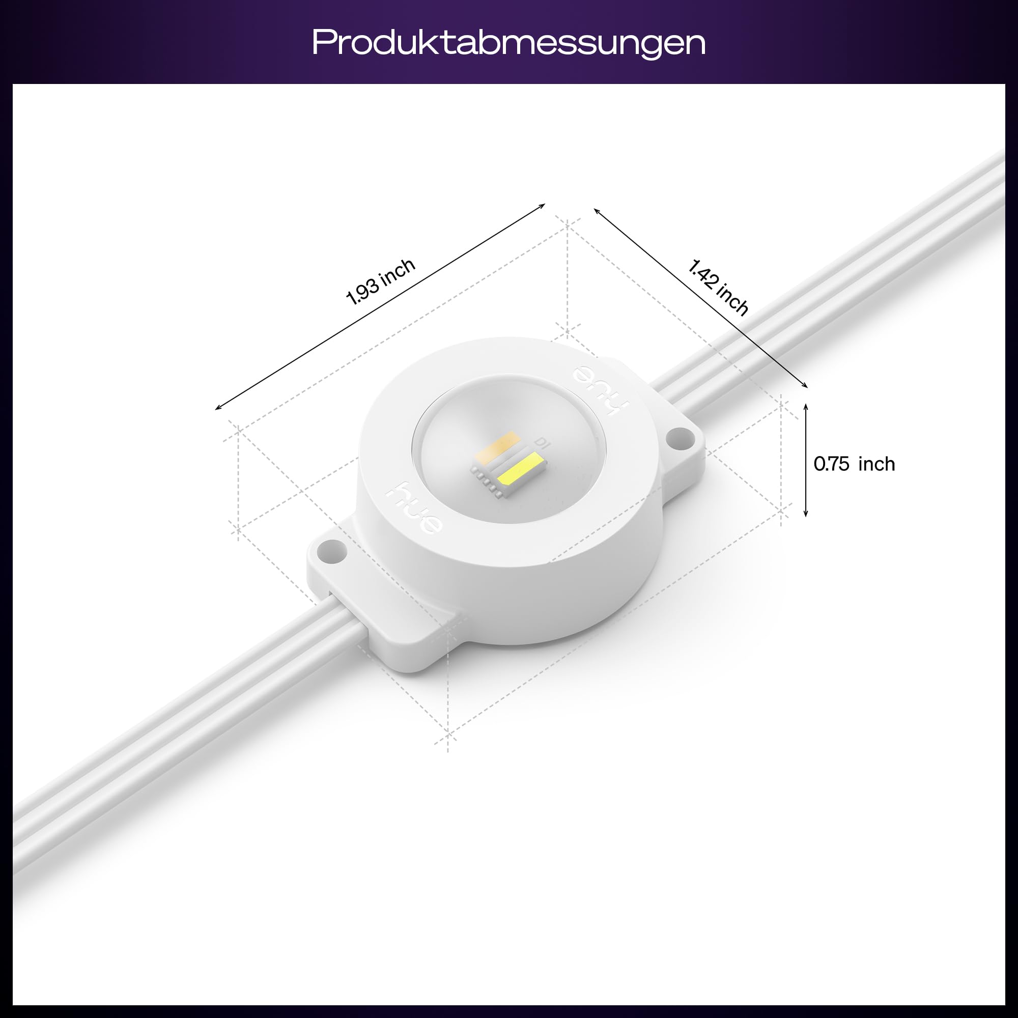 Philips Hue Festavia Permanent Außenlichterkette, Erweiterung, 9m, dimmbar, wetterfest, wasserdicht, weißes und farbiges Ambiente, weißes Kabel