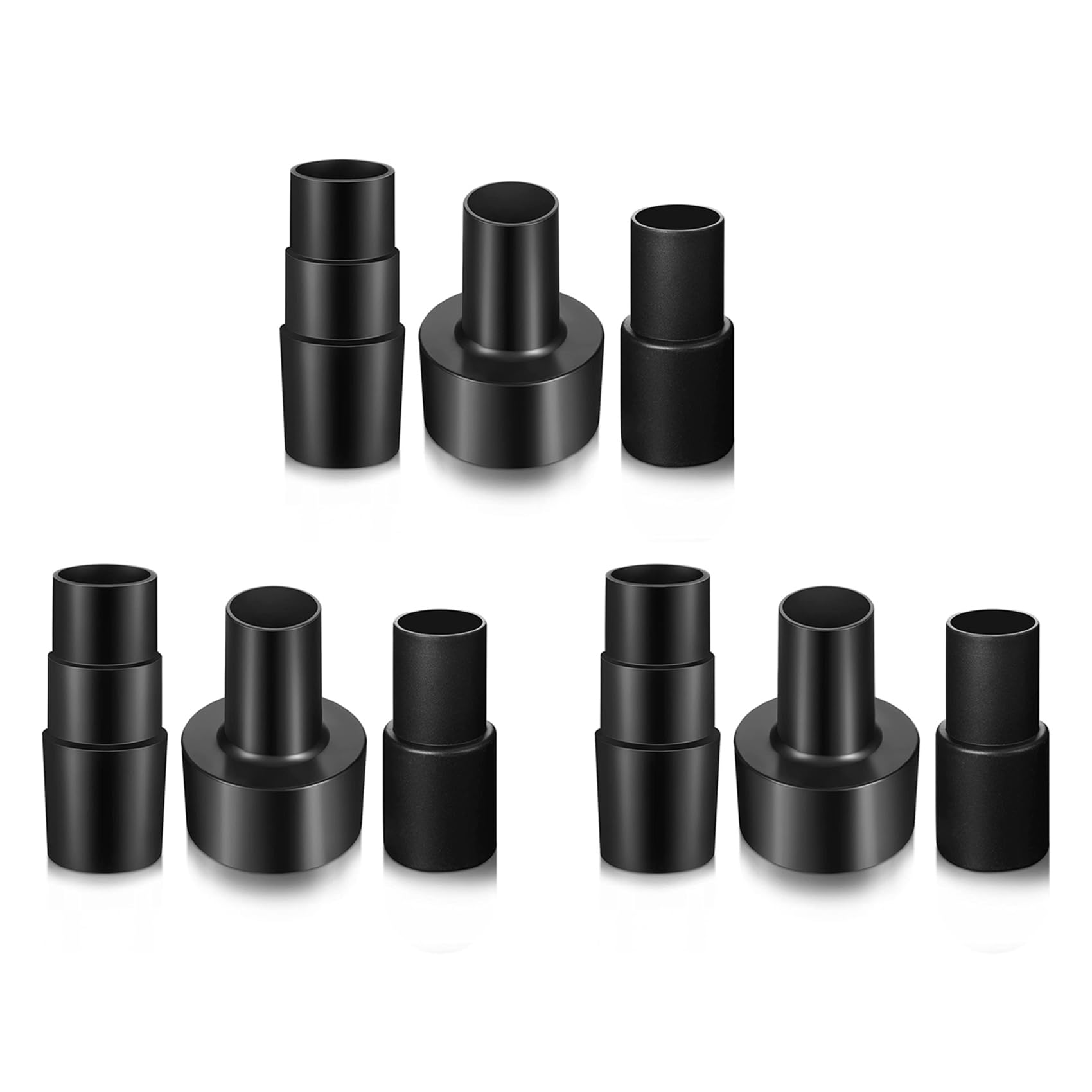 Hndhbfgrt Black 9 Pieces Universal Vacuum Hose Adapter Wet Dry Vacuum Converter Reducer Attachments For Vacuum Cleaner