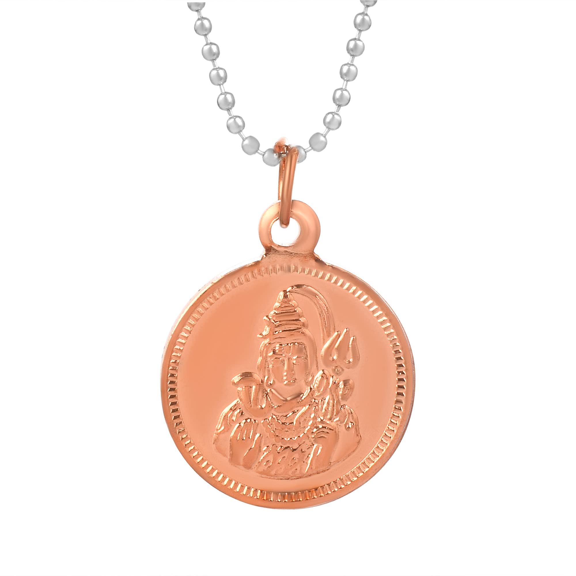 Copper Plated Mahadev Shiva Shankar Reversible Om/? Enameled Coin Hindu God Pendant Necklace for Men and Women-image-36