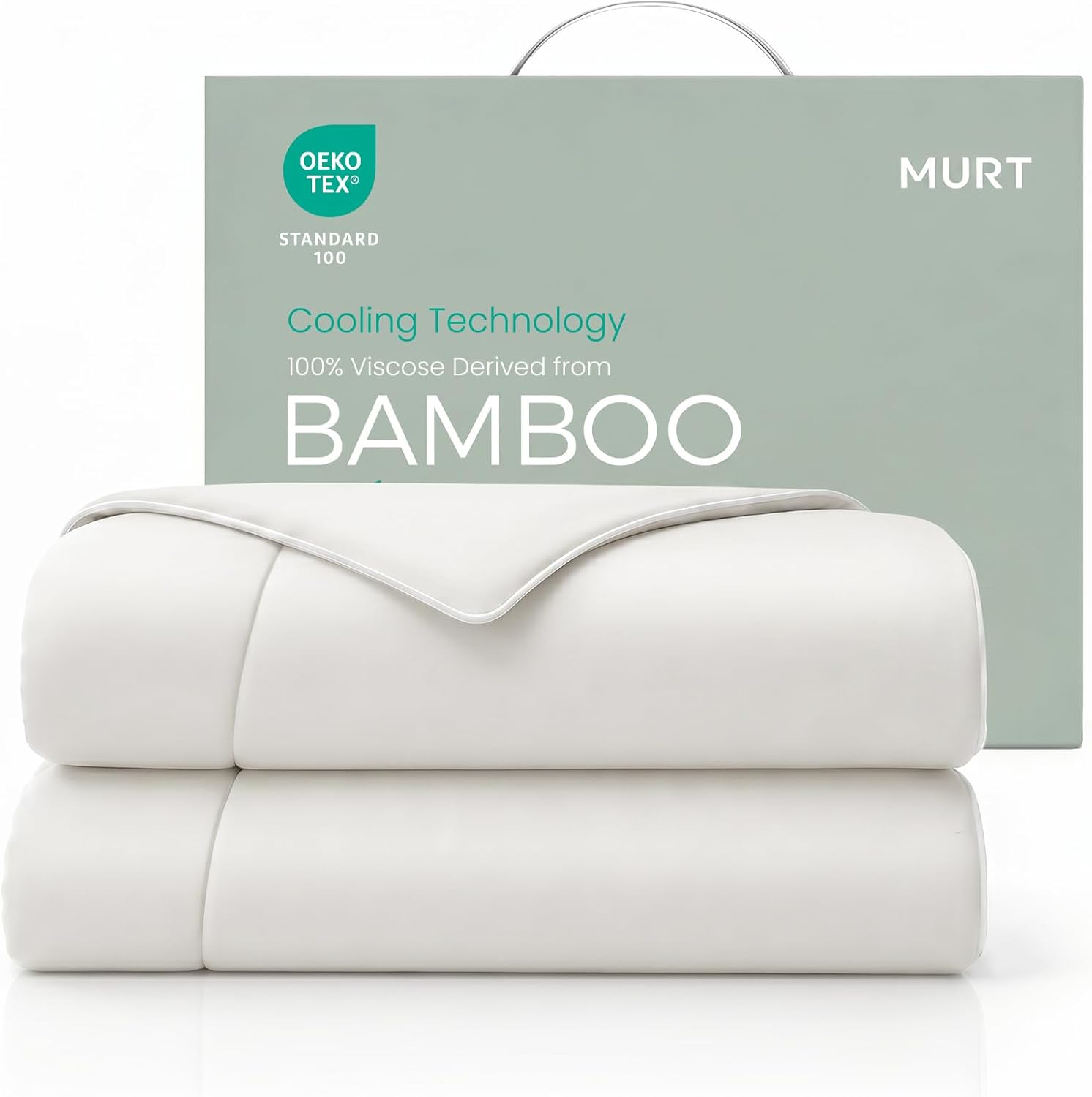 MURT Cooling Comforter King Size 100% Bamboo Viscose Cooling Blankets for Hot Sleepers Soft Breathable Lightweight Summer Comforter with Dual-Sided Cool Tech for Night Sweats, Gray, 104x90 Inches