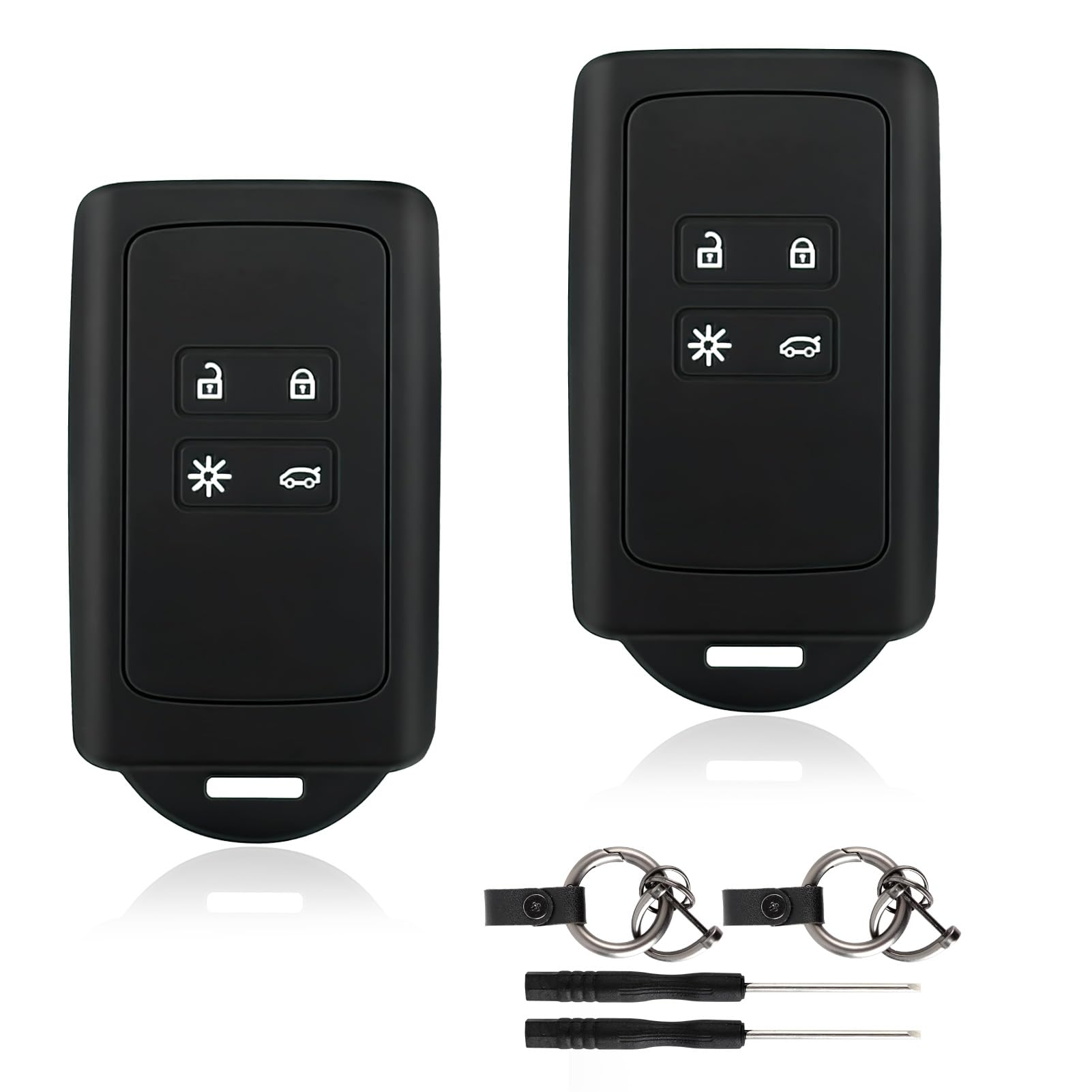 Cover In Silicone Per Chiavi Auto Renault E Dacia - 2 Pezzi Con Portachiavi - Antiurto E Impermeabile - Foto 2