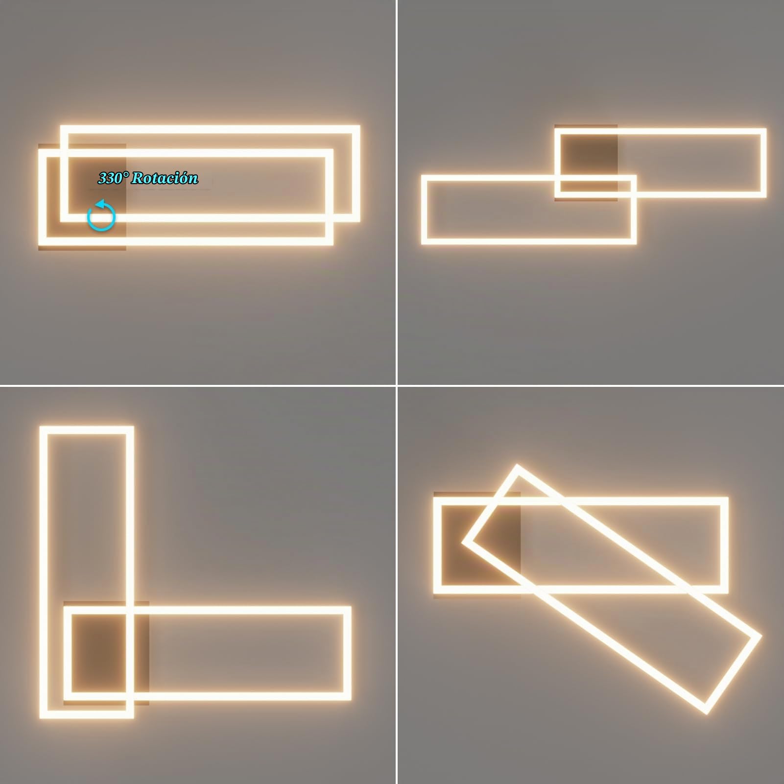 Klighten Plafón Led Techo 45W 3480 Lumen, Moderna Lámpara de Techo, Luz de Techo Aluminio para Dormitorio Salón Cocina Pasillo, 96 x 35 x 8 cm, Blanco Cálido 3000K, Negro