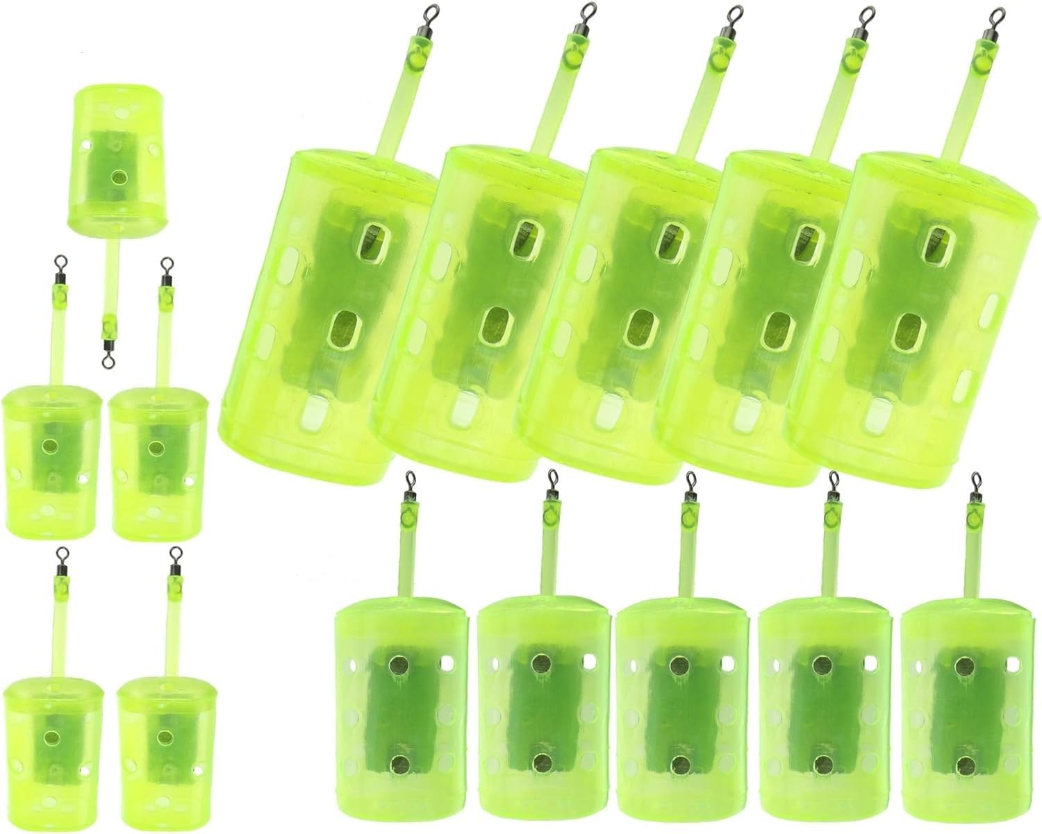 Roddarch 15 X Swim Feeders Flat Blockend Swimfeeder 18g 30g 55g Quality Swivels Easy Load