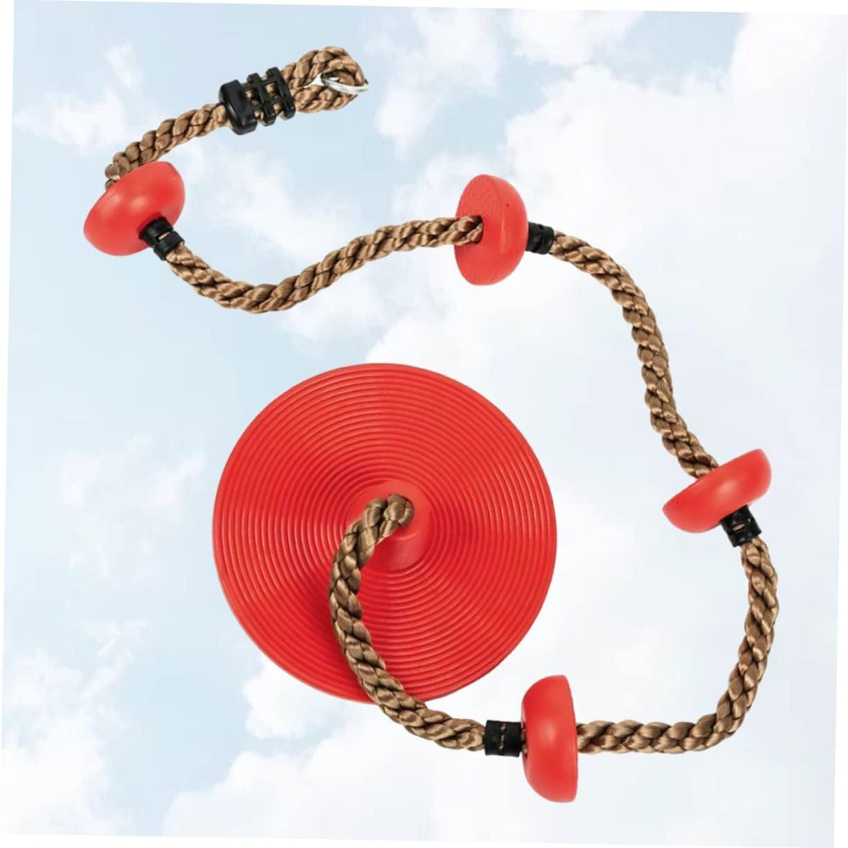 YARNOW Swing Round Disk Swing for Indoor and Outdoor Fun Cord Materials Strong Load Bearing for Boys and Red