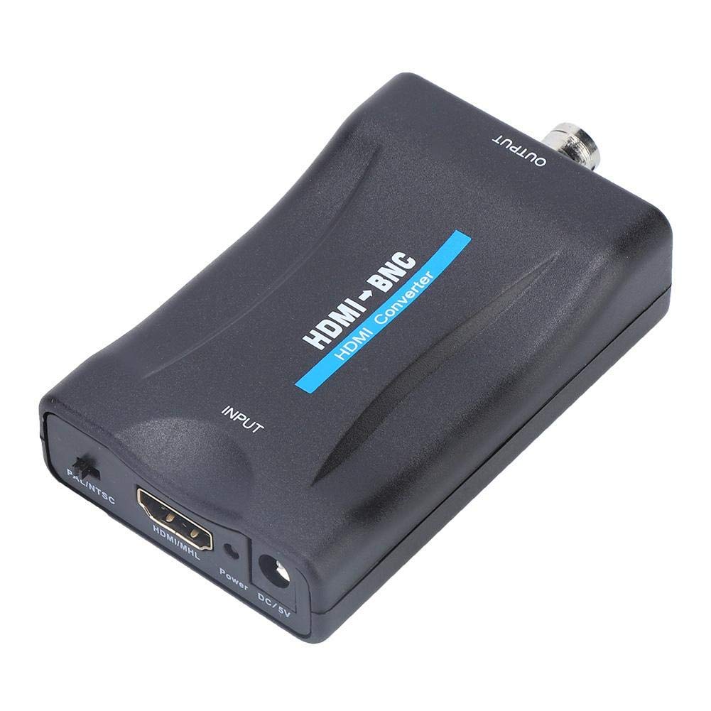 ASHATA Adaptateur HDMI vers BNC, vidéo composite HDMI vers BNC et adaptateur pour convertisseur de signal de 3,5 mm 480i 576i Support pour NTSC/Pal, convertisseur HDMI BNC compatible