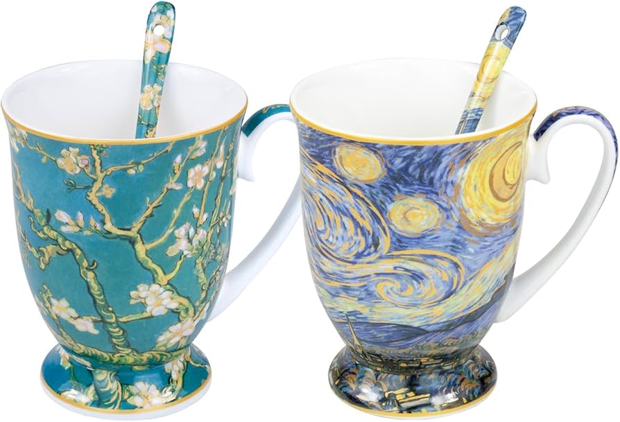 YBK Tech Porzellan-Kaffeetasse 473 Ml – Design „Sternennacht“ Von Van Gogh, Mit Geschenkbox