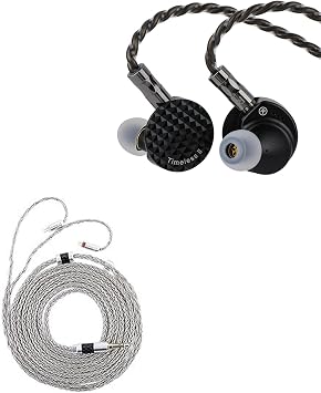 Linsoul 7Hz Timeless II in Ear Monitor, Upgraded 14.5mm Planar Magnetic Driver IEM, Wired EarbudsTimeless II Tripowin Zonie IEM Cable, 2m Long Earbud Cord, 16 Core Silver Plated Earphone
