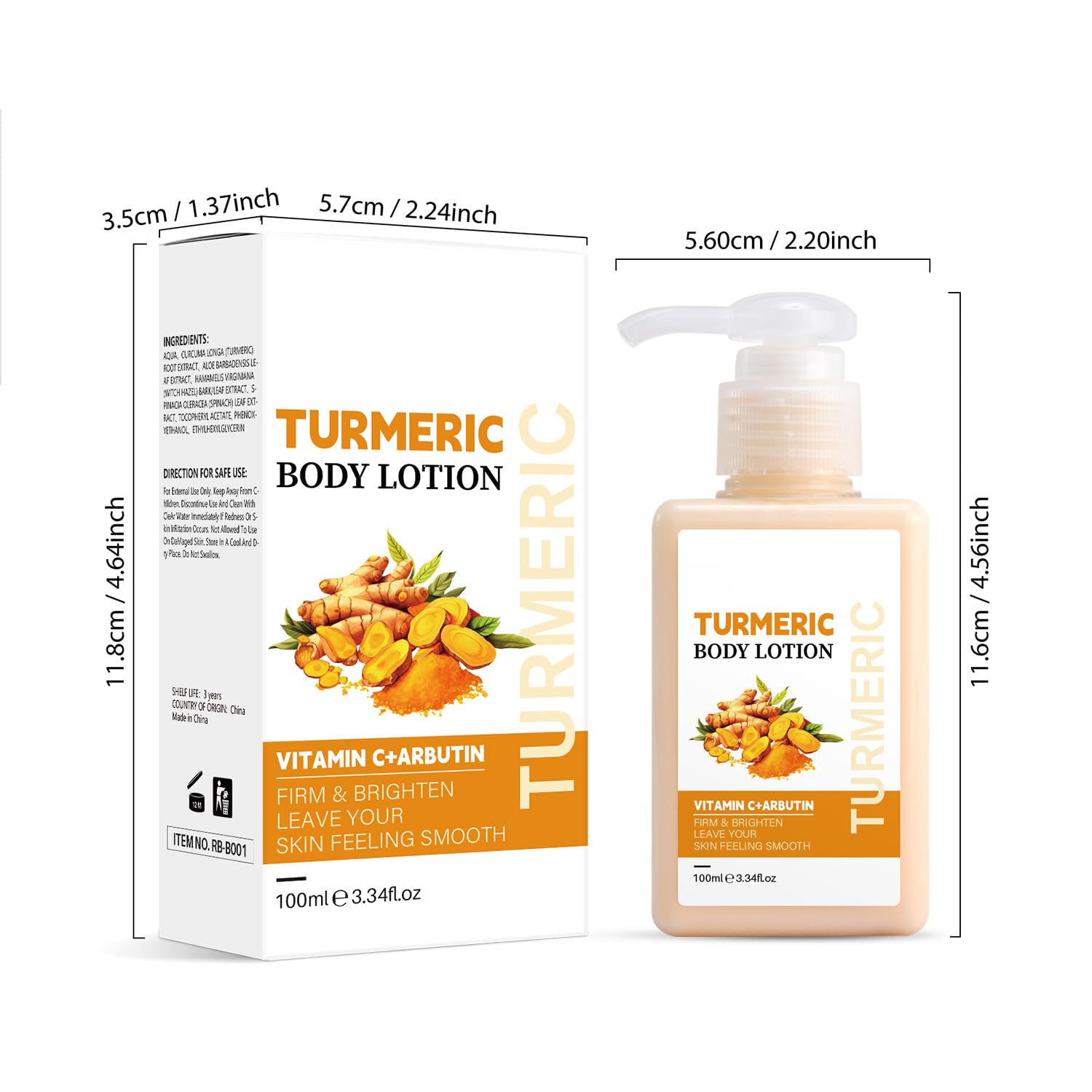 Turmeric Body Lotion, Tumeric Lotion for Remove Acne Dark Spots 100ml, 100 ml (Pack of 1) - Image 3