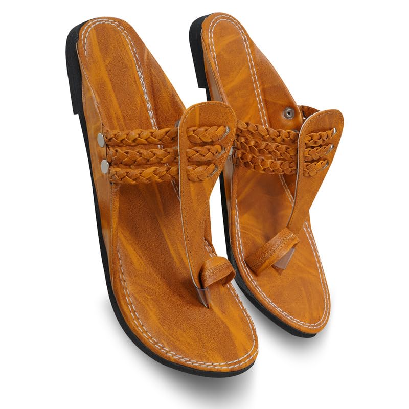 Image of DFR Ethnic Sandals For Boys Men, Comfortable Rajasthani Slippers