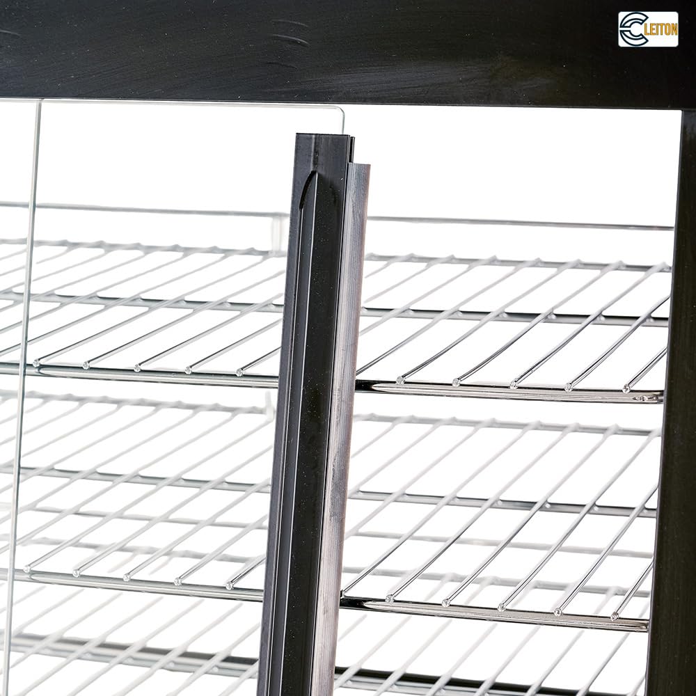 Cleiton® Vitrina Expositora Caliente 3 Bandejas de 60 cm | Vitrina para Comida Caliente con Temperatura 30/85°C - Capacidad 110 Litros y 1100 W