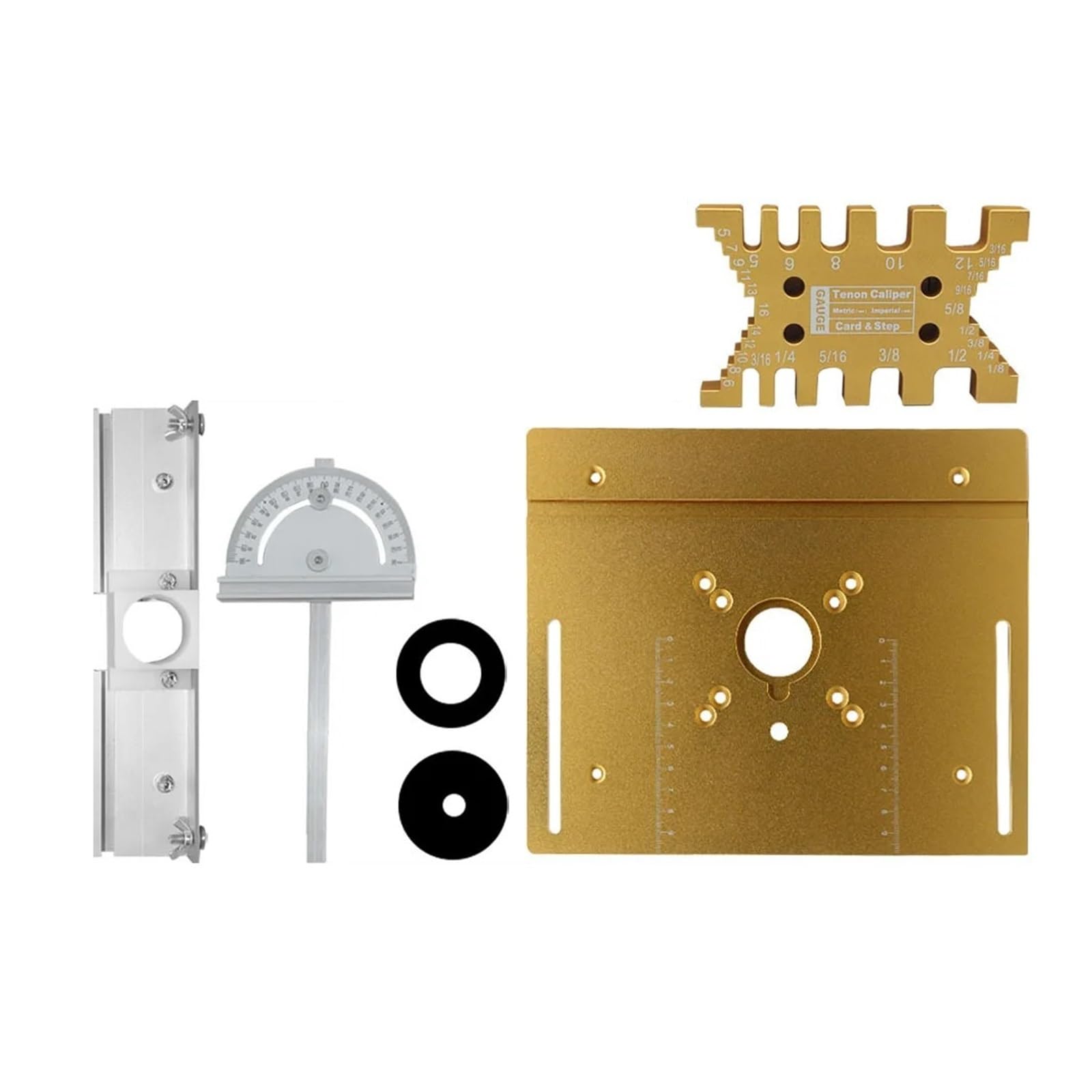Tavolo fresatrice Piastra Di Inserimento For Tavolo Da Router In Alluminio Con Calibro For Mitra For Banchi For La Lavorazione Del Legno Da Tavolo Macchina For Incidere Di Rifinitura Multifunzionale P