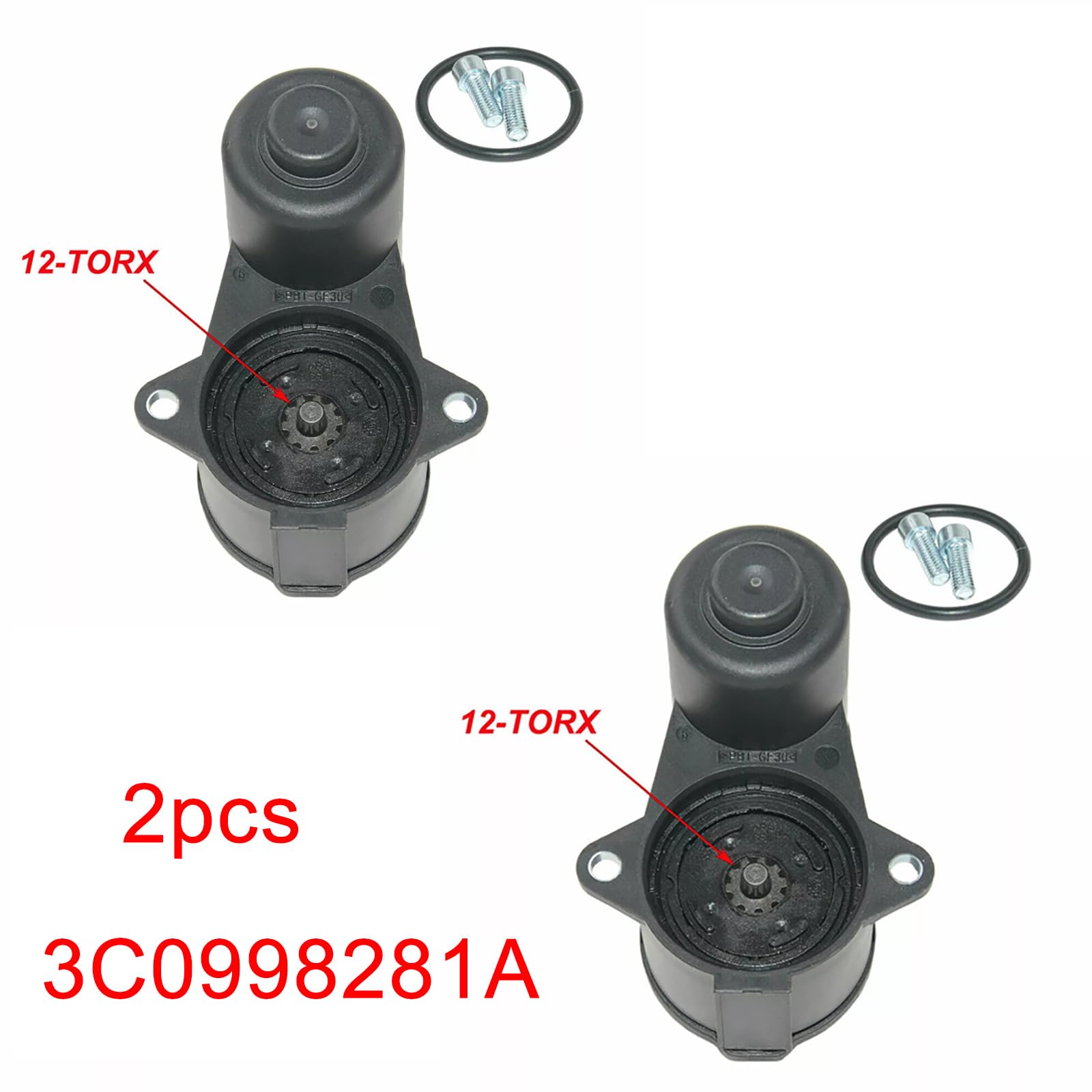 Lot de 2 servomoteurs de frein à main électriques 6 côtés/12 côtés 6/12 Torx pour VW Passat CC 3C2 3C5 Variant arrière gauche droite 3C0998281A 3C0998281 3C0998281B (2, 12 Torx)