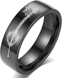 [Ｈａｉｕｒｏｓｈ] 男性女性キングダムハーツリング、フィンガーリング、クラウンジュエリーギフト,黒,9