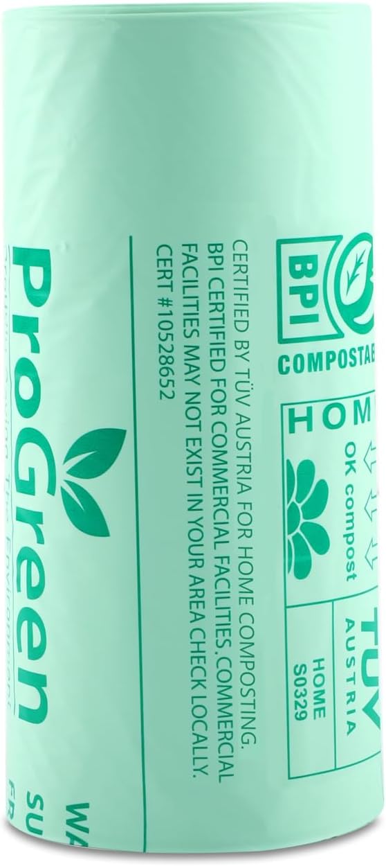 Compostable Bags 33 Gallon, Extra Extra Thick 1.1 Mil, 30 Count, Extra Large Lawn And Leaf Trash Bags ASTM D6400 BPI, VINCOTTE and TÜV AUSTRIA Certified (30)