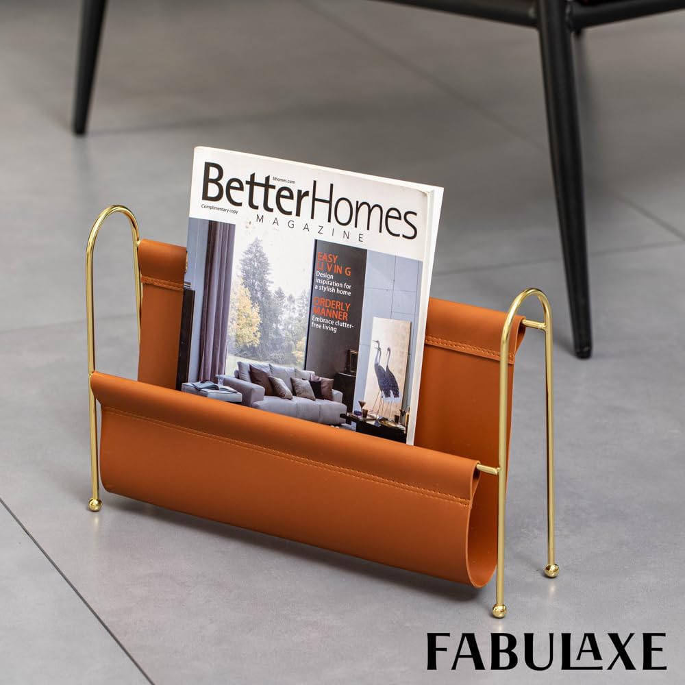 Fabulaxe 9-Inch Magazine Rack, Floor Standing Book Basket, Newspaper Holder and File Holders - Nursery Decor, Desk Accessory, Living Room and Guest Room Essentials, Home Office, and Waiting Areas