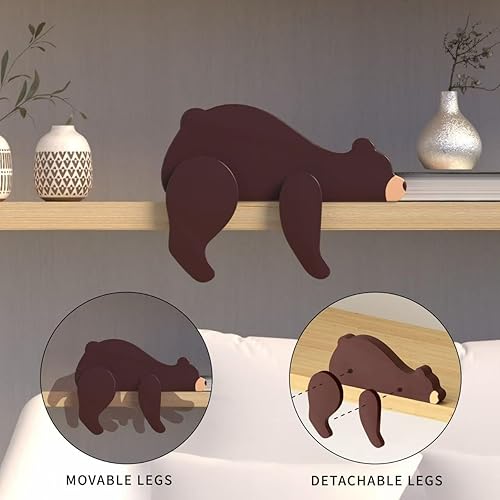 Miniatura 5 de PUTSKA Decoración de guardería de bosque, animal de madera para decoración de guardería de bebé, decoración de bosque para habitación, estante,