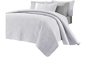 Chezmoi Collection Austin Oversized Queen Quilt Set in Pristine White