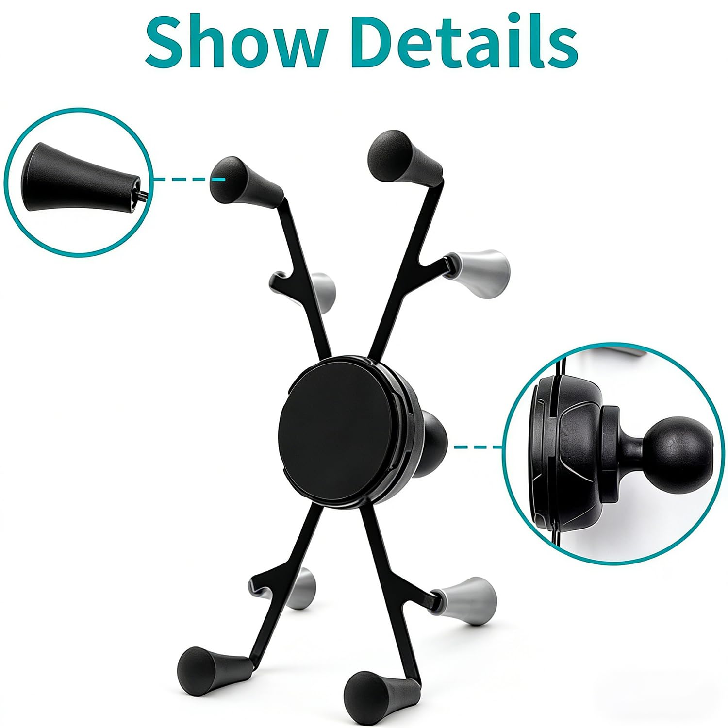 Strg Support de tablette de voiture avec base ronde à visser pour iPad/tablettes 6"