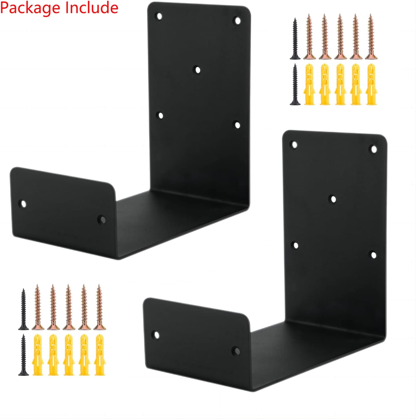 Heavy Duty Mantel Brackets，Floating Shelf Fireplace Bracket，U-Shaped Beam-Style Mantel Support(2 Packs). (8x8x5)