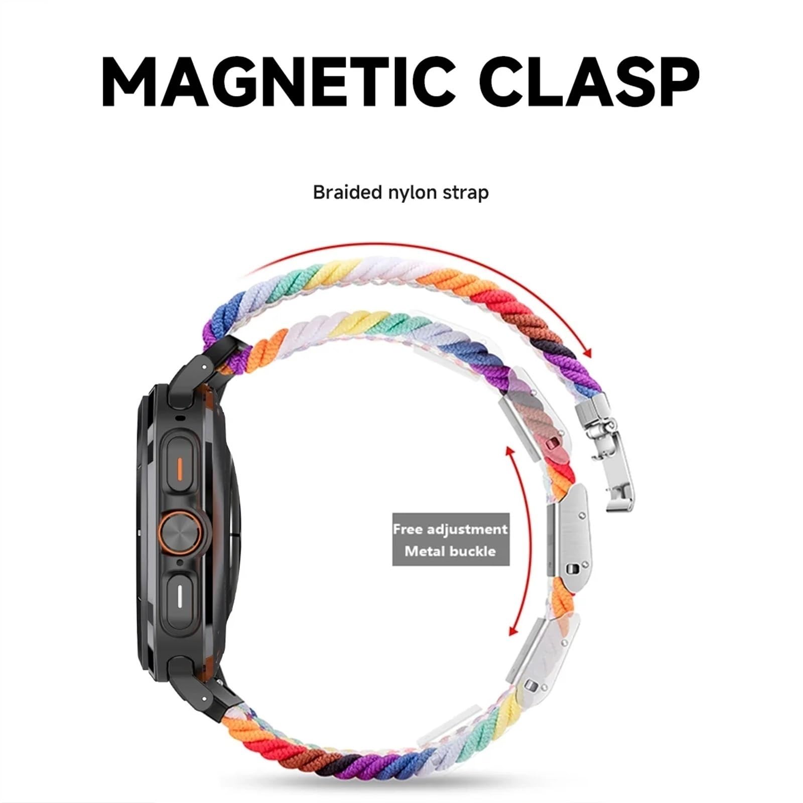 Para Galaxy Watch Ultra 47 mm Correas de reloj Nylon Elástico Trenzado Solo Loop Correa Pulsera