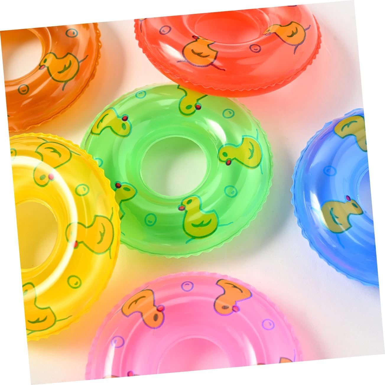 8Pcs Miniature Inflatable Swim Rings Fun Bathing for Shower Party Decorations Easy to Store Enhance Coordination Imagination