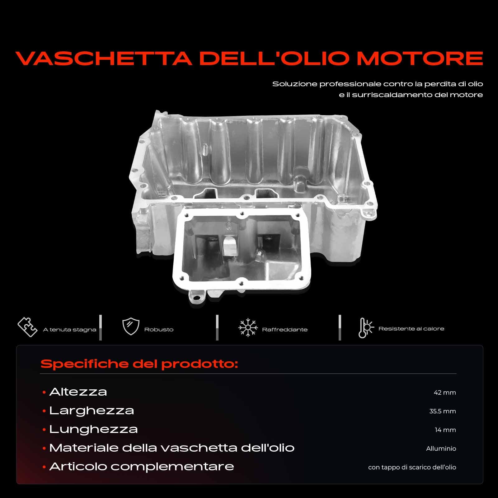 Frankberg Coppa dell'olio 03P103602A | Compatibile con: R.o.o.m.s.t.e.r Praktik 5J, Ibiza IV Sportcoupé 6J1 6P5, Polo 6C1 6R1, R.o.o.m.s.t.e.r 5J7