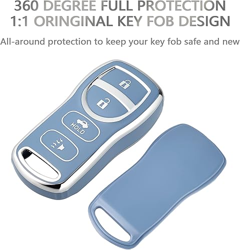 Miniatura 3 de OFFCURVE Funda protectora completa de TPU para llave de automóvil Nissan Xterra Titan Armada Frontier Quest Sentra Infiniti FX35 FX45 QX4 3 Botones