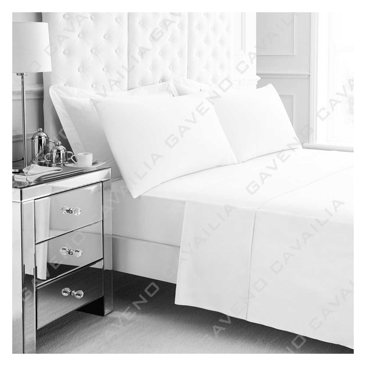 Gc Gaveno Cavailia White Gaveno Cavailia Luxury Non-Iron Percale Fitted Sheet, Poly-Cotton, Single