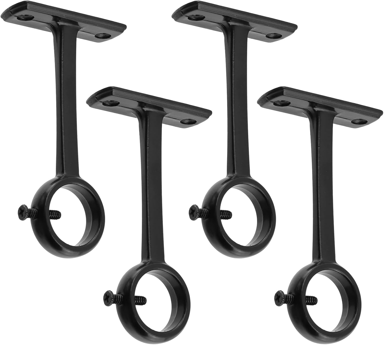 Geesatis Ceiling-Mount Curtain Rod Brackets,Curtain Rod Holder Bracket with Adjusting Set Screw for 1 Inch Drape Pole ,Adjustable Hardware Bracket Set for Bathroom Curtain,Gold,4 Pcs