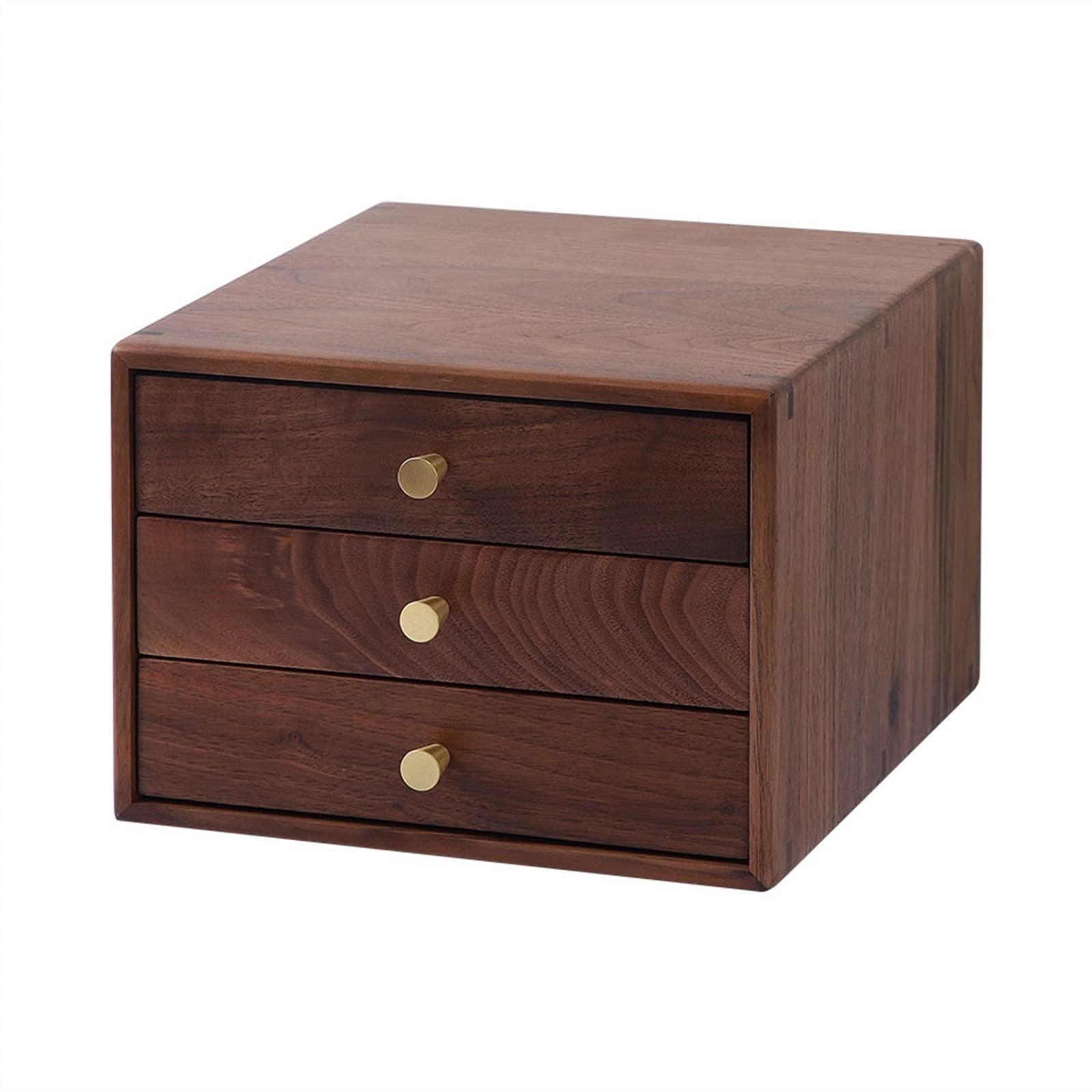 HDBCYUAZ Black Walnut Multi Layer Drawer Storage Box Desktop Jewelry Functional Cabinet