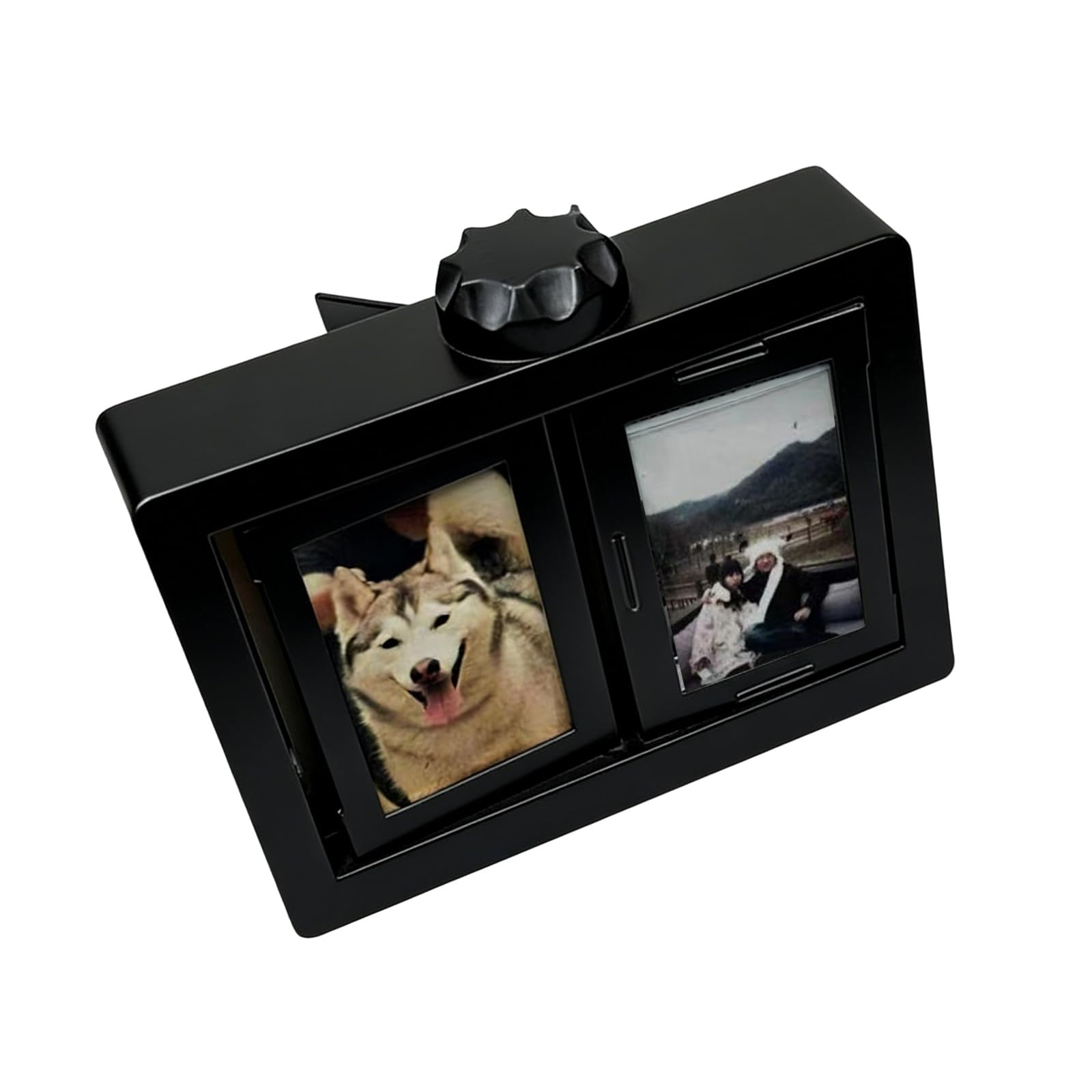 hogtnd Rotatable Picture Album 2x3Inch Holds 12 Slots Desktop Shelf Display for Giving Immediate Photo Owner