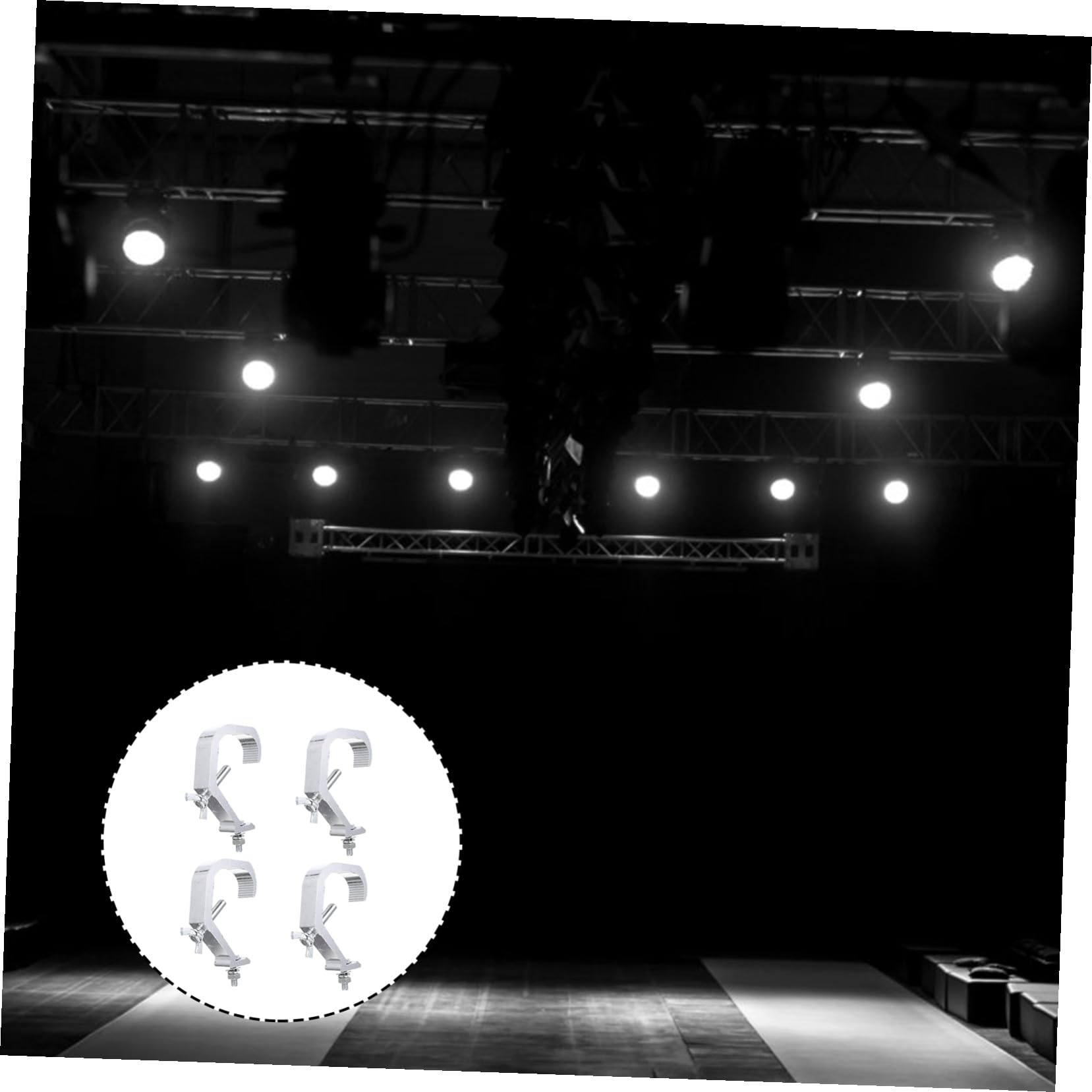 4 pezzi Morsetti per Luci da Palco in Alluminio Morsetto C Regolabile Antiscivolo per Luci Dj Supporto Resistente per Faretti Spot e LED Palcoscenico Facile da Installare per