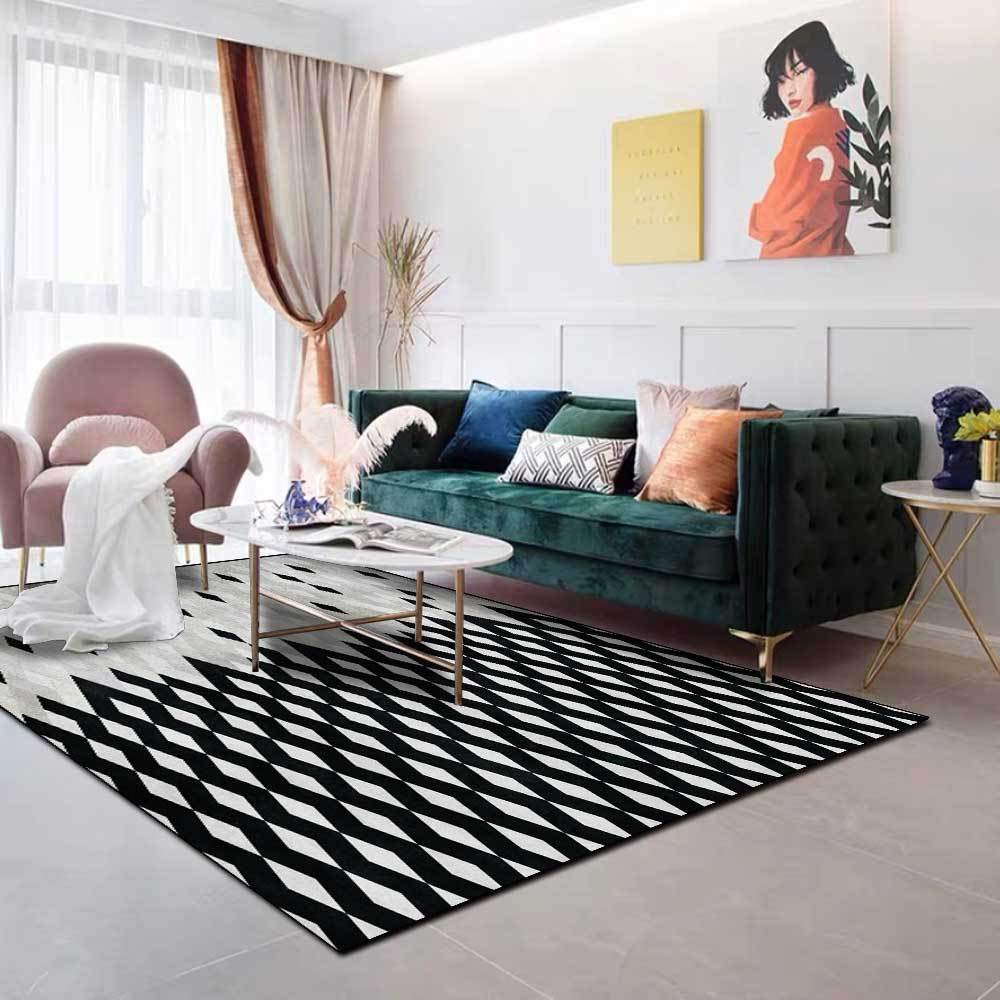 Tapis antidérapant de qualité supérieure au motif géométrique