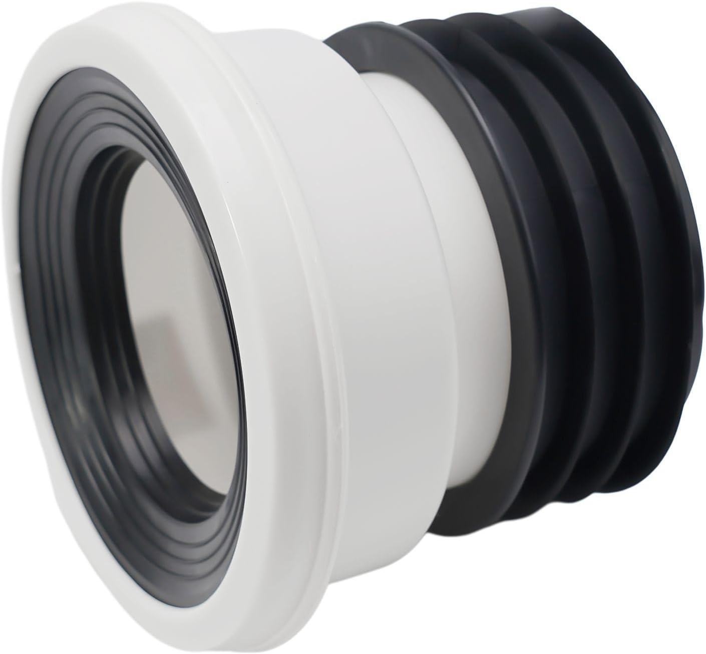 PVC Toilet Drain Nozzle Connector with Rubber Seal,Straight and Eccentric Design Options for Toilet to for Sewage Pipe Connection,Offset 0mm/2cm/5cm/10cm(A)