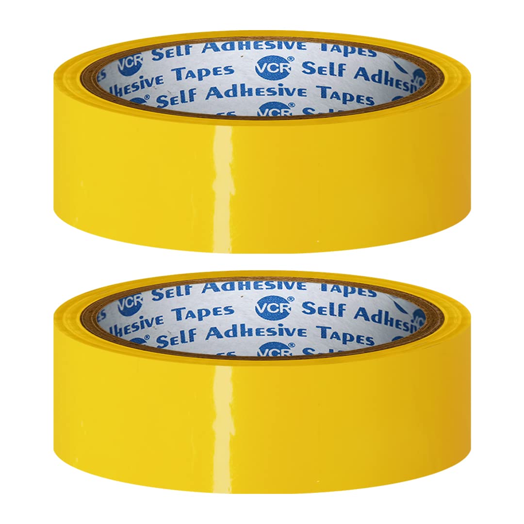 VCR Yellow Color Tape - 50 Meters in Length - 24mm / 1" Width - 02 Rolls Per Pack - BOPP Self Adhesive Tape for Arts and Craft use, Box Packing, Office and Home use (B07RXSJNRB) Amazon Price History, Amazon Price Tracker