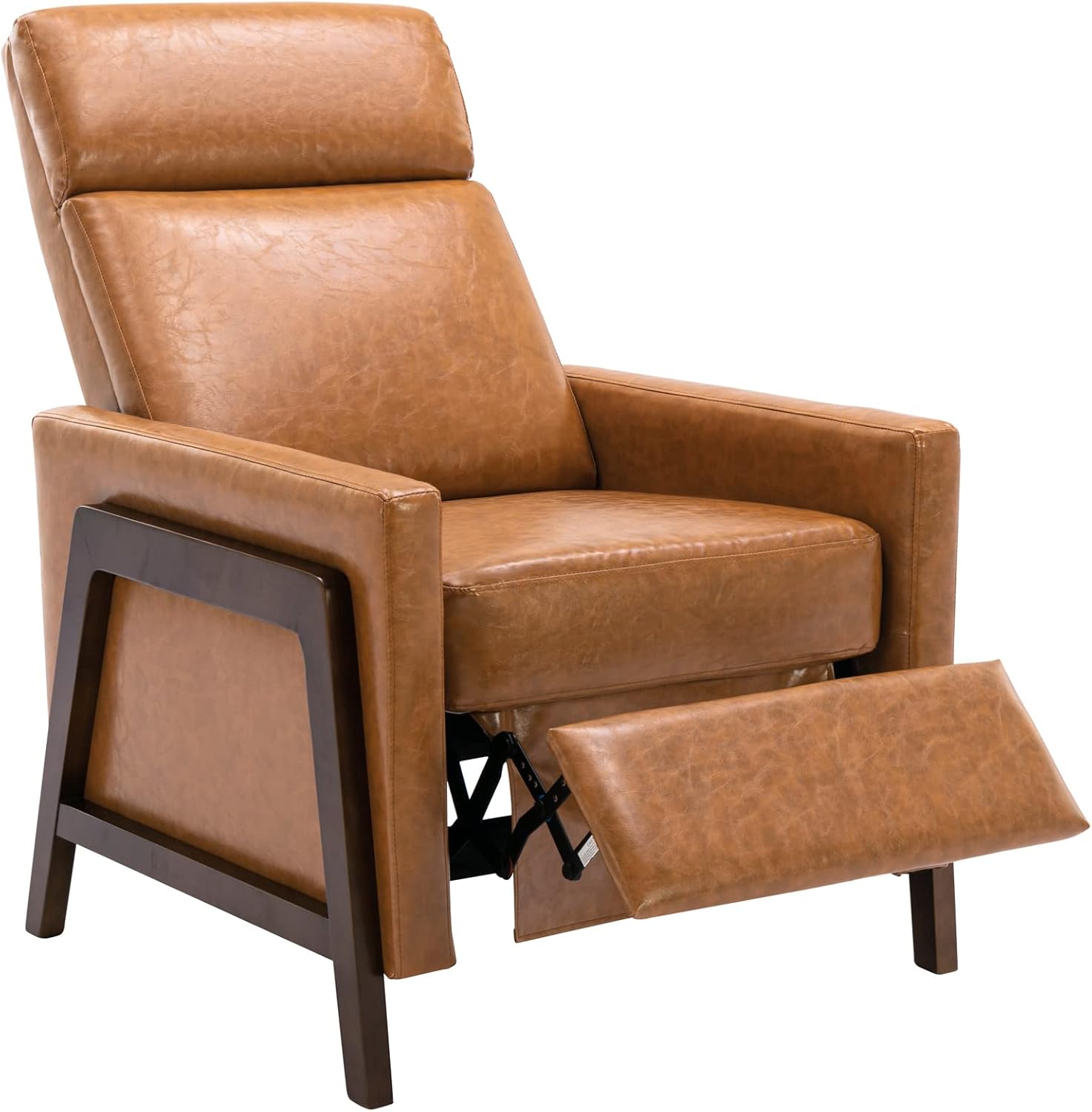 Recliner Chair with Push Back and Footrest Faux Leather