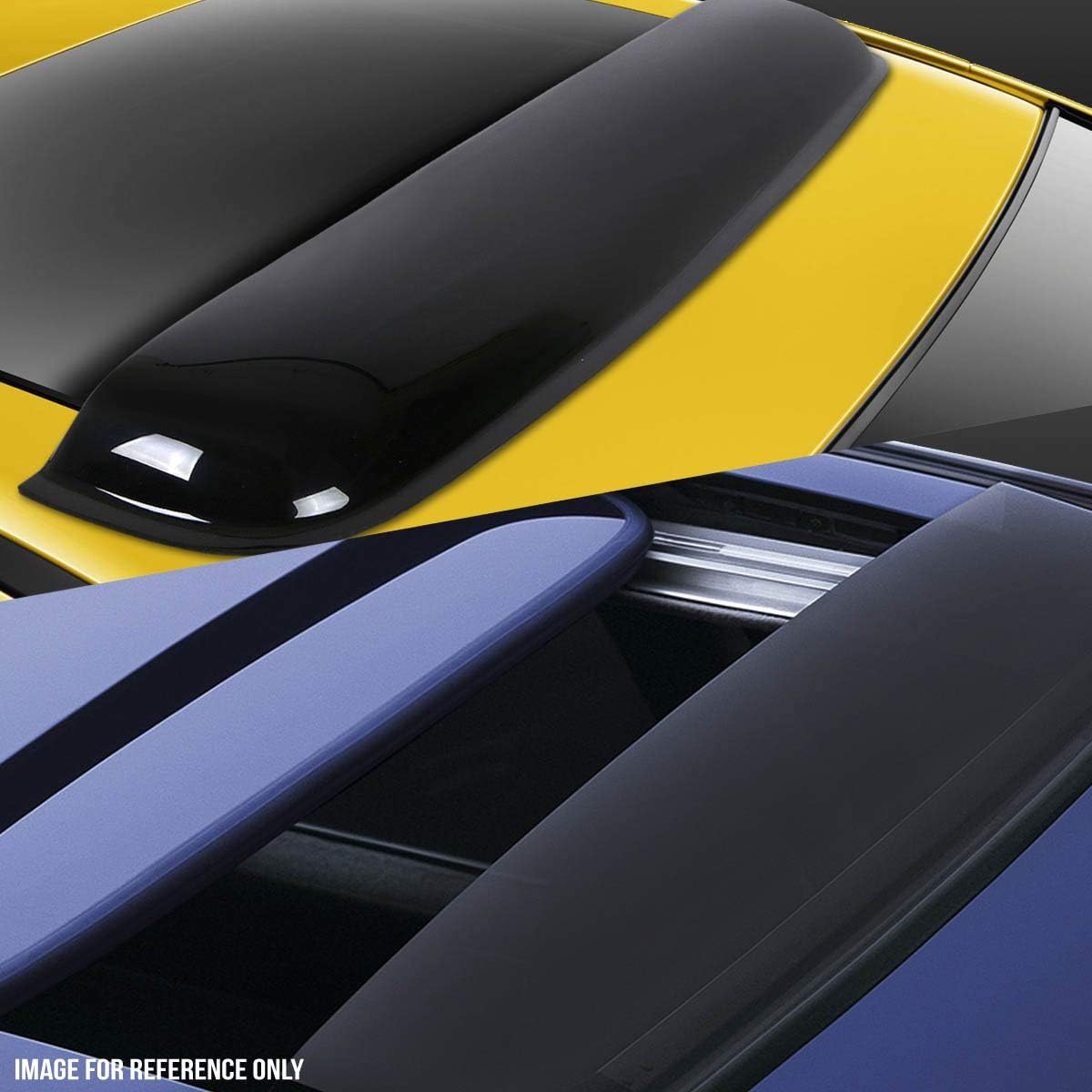 Compatible with Chrysler 300/Dodge Magnum 4pcs Window Vent Deflector Rain Guard +43 inches Sun Roof Visor (Dark Smoke)