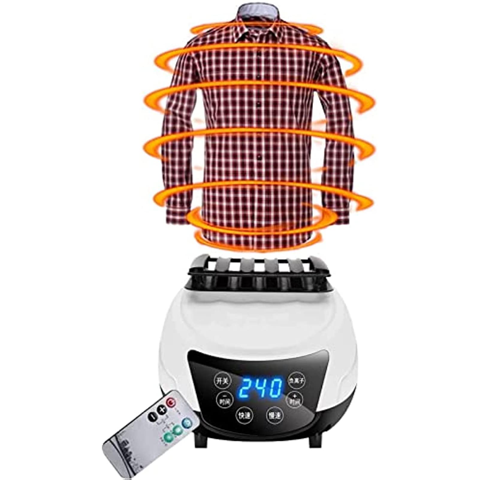 Elektryczna suszarka do prania, 2300 W, przenośna suszarka z jonami ujemnymi, z funkcją sterowania czasowego i pilotem zdalnego sterowania, do suszenia tekstyliów w gospodarstwie domowym