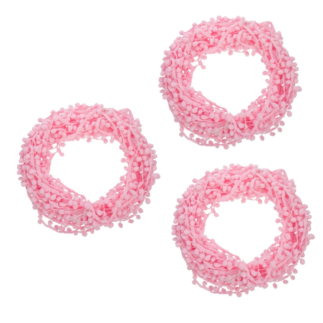 Bordure fuzzy colorée 3 pièces ruban décoratif pour rideaux et couture