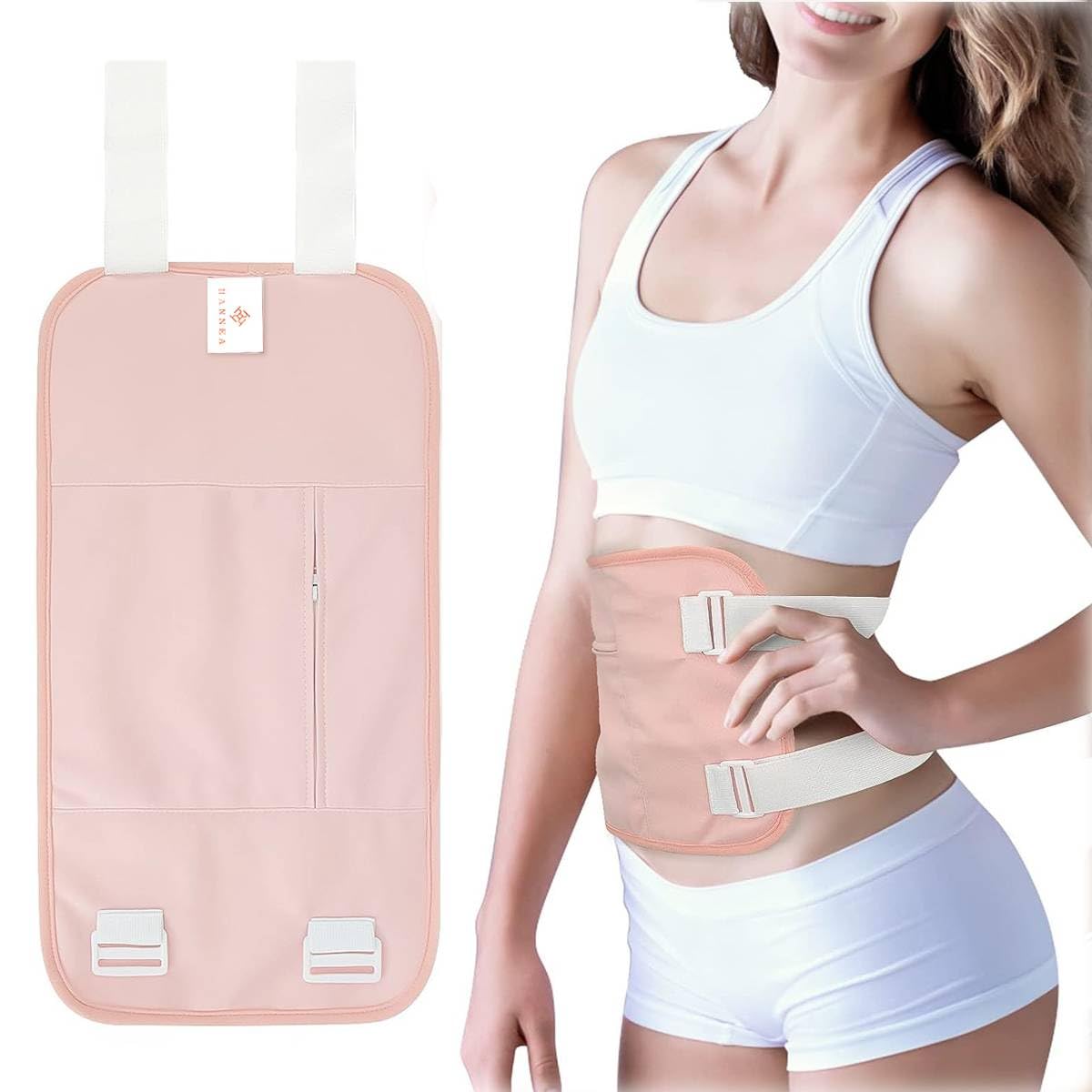 HANNEA® Castor Oil Pack, Oil Pack Wrap for Liver Detox, Reusable & Highly Absorbent Caster Oil Packs Cotton Flannel with Elastic Strap, Pink-image-22