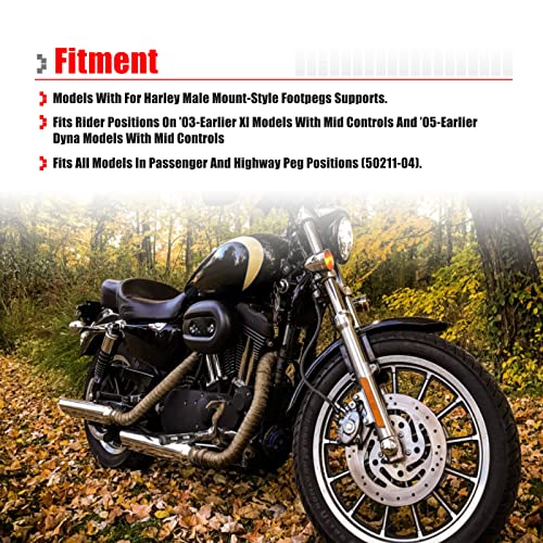 Goldfire 1 Pair Motorcycle Foot Pegs Cnc Cut Male Front & Rear Foot Pegs Foot Rests Motorcycle Passenger Pedals Compatible With Harley Sportster, Dyna, Road King (Black) #TOP7