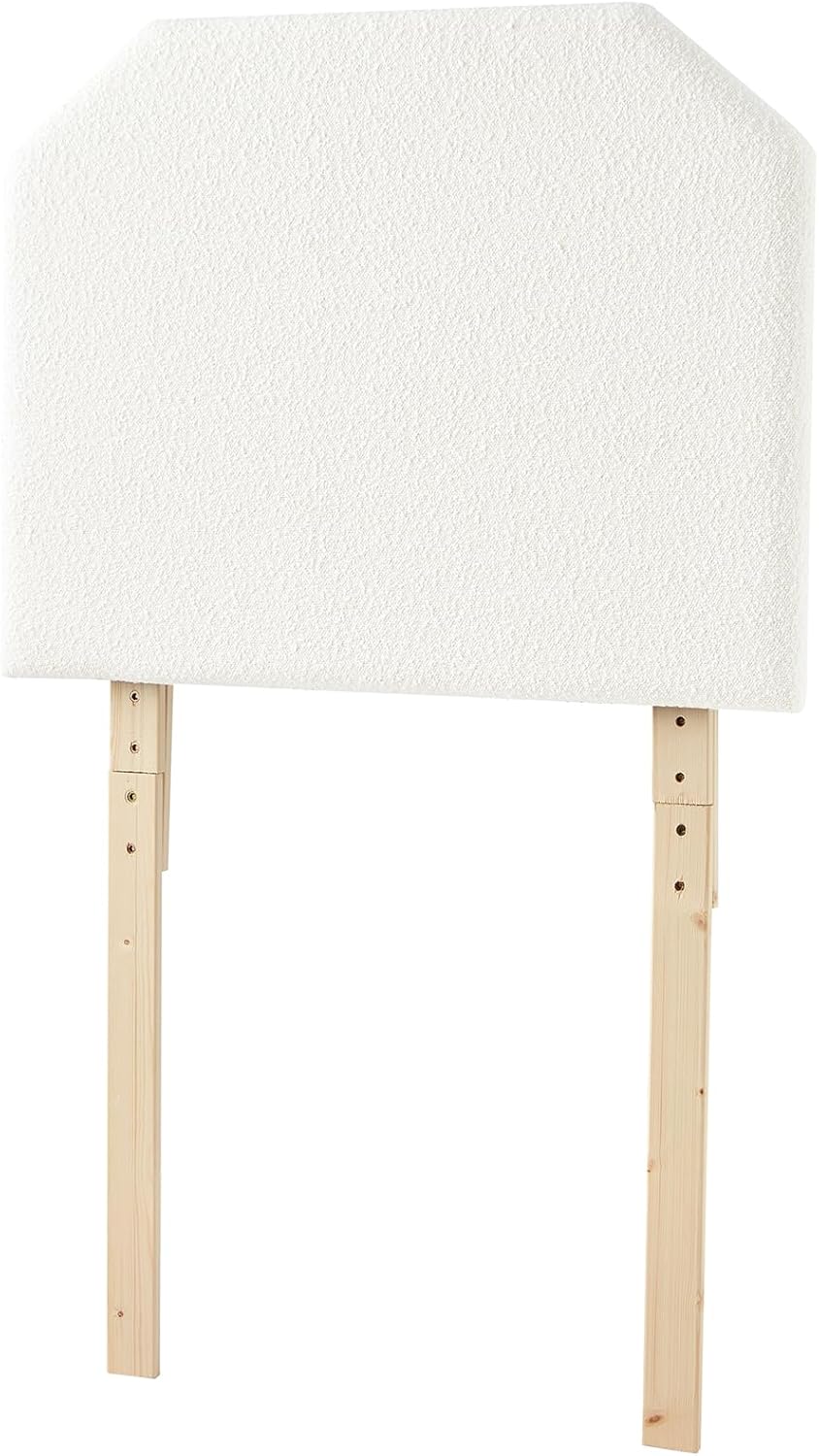 Tavira Allure® Boucle Dorm Headboard with Legs Cream White