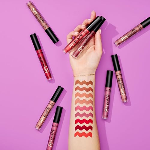 Miniatura 8 de essence - Lápiz labial líquido mate 8h, altamente pigmentado con acabado mate a prueba de manchas, vegano y libre de crueldad (malva fría)
