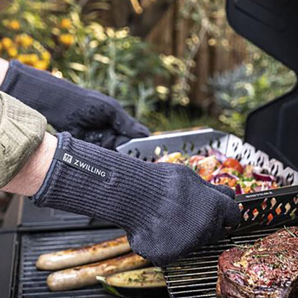 Zwilling BBQ+ Abriebfest.Silikon Anti-Rutsch-Pads 70% Baumwolle Innenfutter Maschinenwaschbar Einheitsgröße