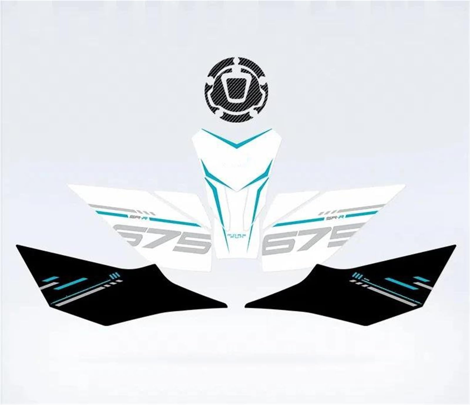 for CFMOTO 675SR-R 2024 Motorcycle Fuel Tank Kit Sticker Protector Traction Pad Decals Frosted Helmet Protector