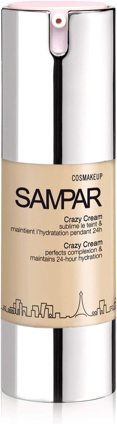 SAMPAR - Crazy Cream - Lightweight Moisturizing CC Cream with 24hr Hydration - ALL SKIN TYPES - Cruelty-Free Beauty Made In Paris (1 oz)
