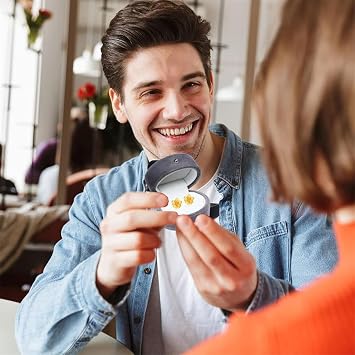 Velvet Jewelry Gift Box Earring Necklace Pendant Gift Boxes Jewelry Storage Display Case for Valentine's Day Anniversary Engagement