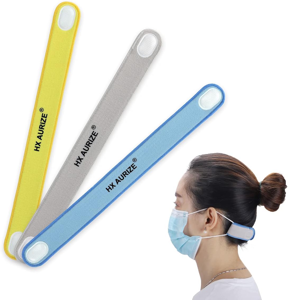 HX AURIZE Mask Strap Comfortable and Adjustable Mask Extender (Multicolor 3 Pcs)